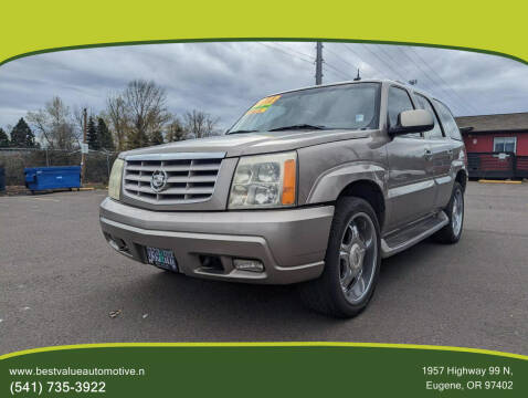 2003 Cadillac Escalade for sale at Best Value Automotive in Eugene OR