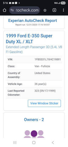 1999 Ford E-350 XLT SD