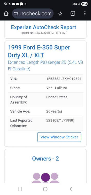 1999 Ford E-350 XLT SD