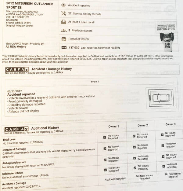 2012 Mitsubishi Outlander Sport ES