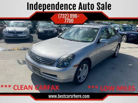 2003 Infiniti G35 for sale at Independence Auto Sale in Bordentown NJ