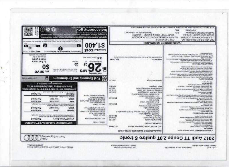 2017 Audi TT 2.0T quattro