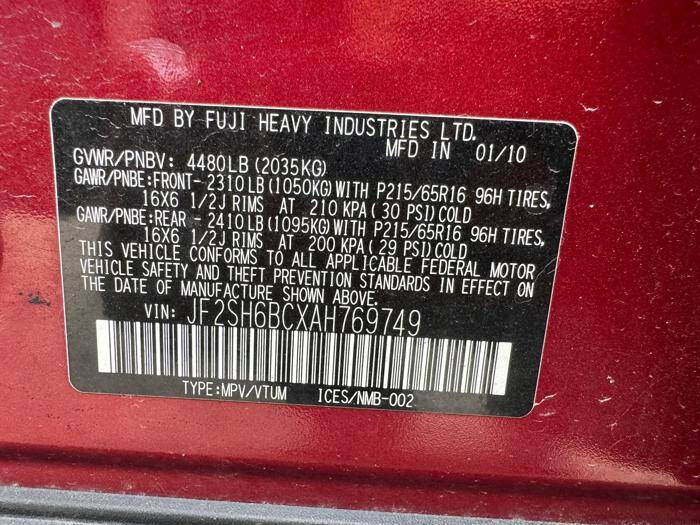 2010 Subaru Forester 2.5X