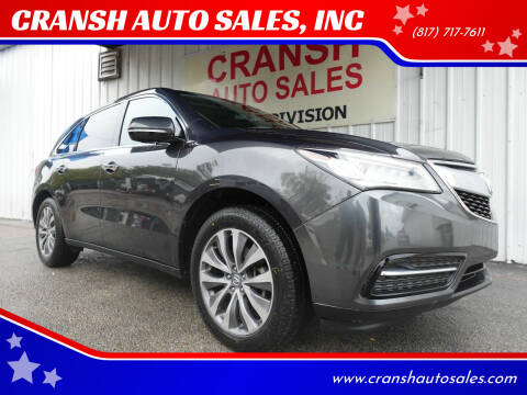 2014 Acura MDX for sale at CRANSH AUTO SALES, INC in Arlington TX