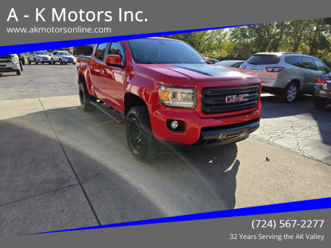 2016 GMC Canyon for sale at A - K Motors Inc. in Vandergrift PA