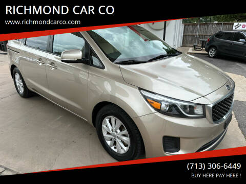 2016 Kia Sedona for sale at RICHMOND CAR CO in Richmond TX