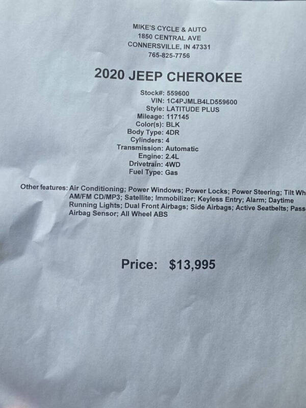 2020 Jeep Cherokee Latitude Plus