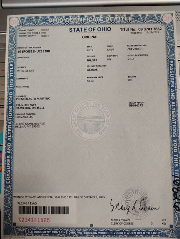 2017 Chevrolet Volt LT