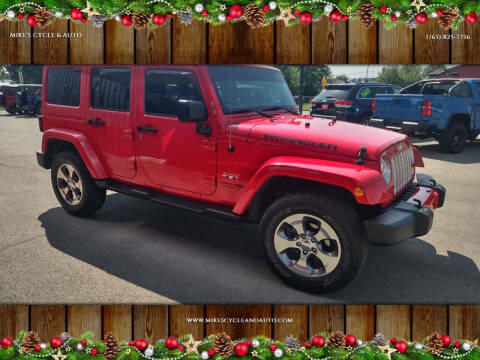 2018 Jeep Wrangler JK Unlimited for sale at MIKE'S CYCLE & AUTO in Connersville IN