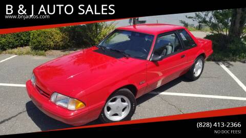 1993 Ford Mustang for sale at B & J AUTO SALES in Morganton NC