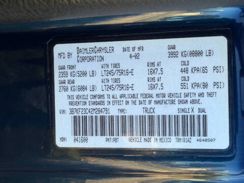 2002 Dodge Ram 2500 SLT Plus