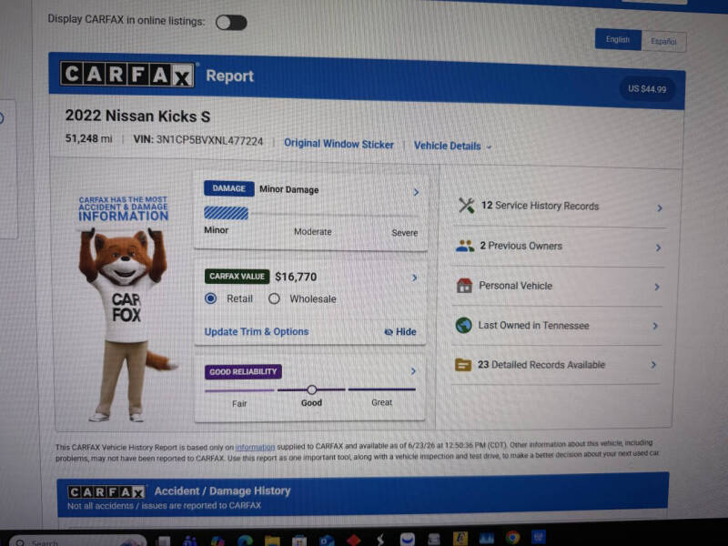 2022 Nissan Kicks S