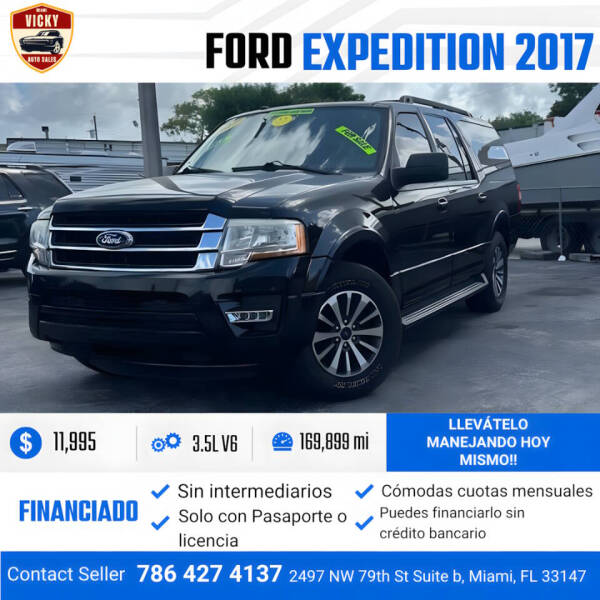 2017 Ford Expedition EL for sale at Vicky Auto Sales llc in Miami FL