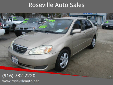 2006 Toyota Corolla for sale at Roseville Auto Sales in Roseville CA