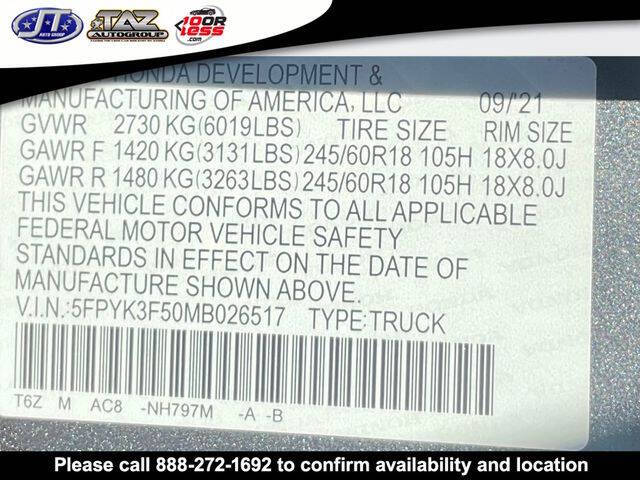 2021 Honda Ridgeline RTL