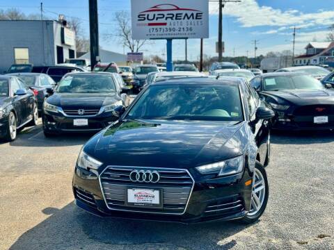 2017 Audi A4 for sale at Supreme Auto Sales in Chesapeake VA