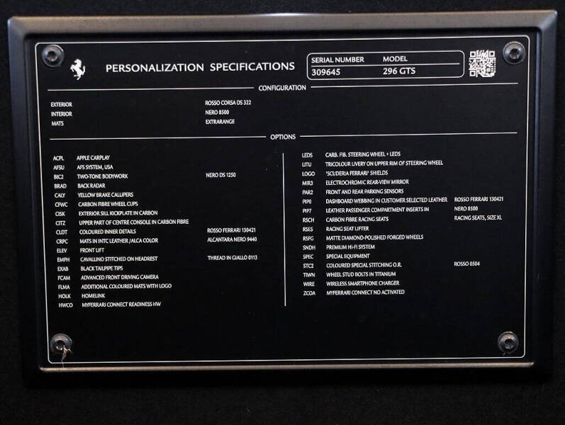 2024 Ferrari 296 GTS