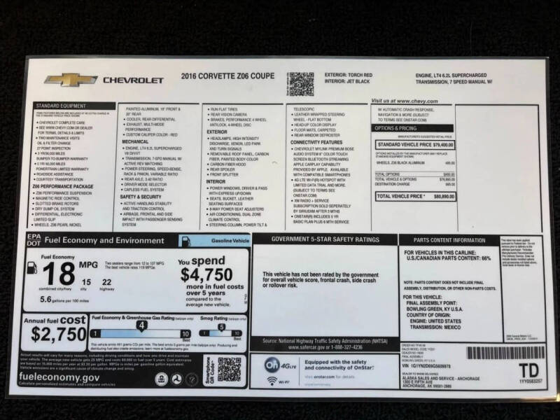 2016 Chevrolet Corvette Z06