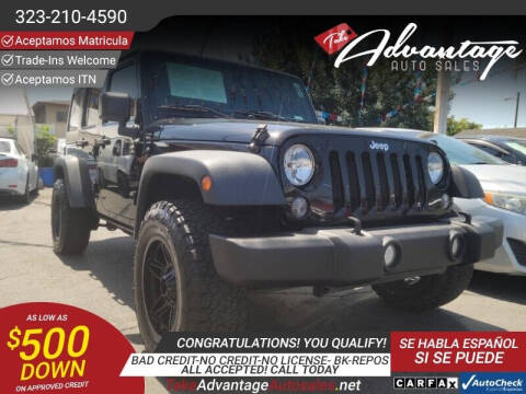 2016 Jeep Wrangler Unlimited for sale at ADVANTAGE AUTO SALES INC in Bell CA