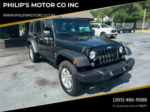 2014 Jeep Wrangler Unlimited for sale at PHILIP'S MOTOR CO INC in Haleyville AL