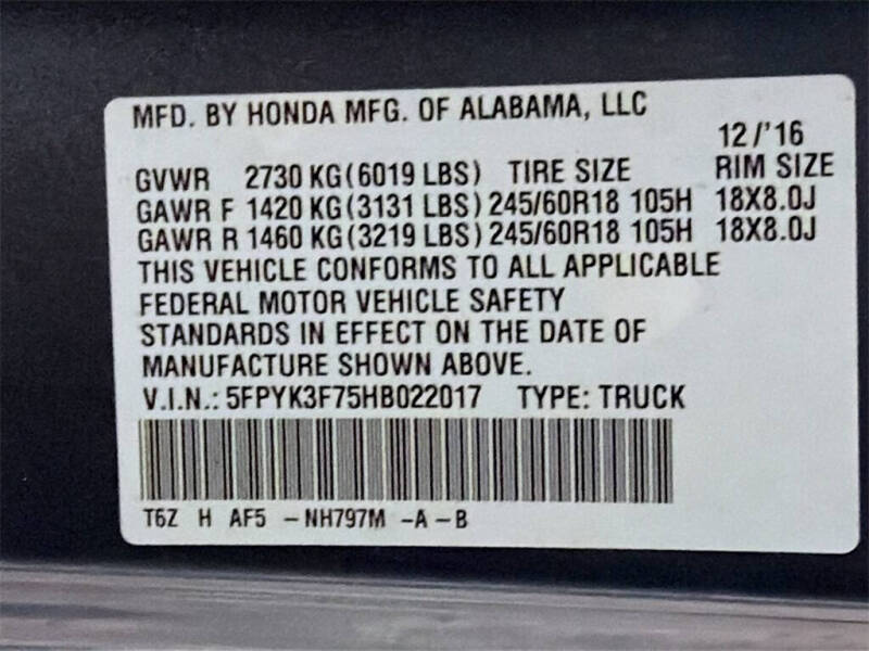 2017 Honda Ridgeline RTL-E