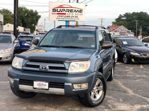 2004 Toyota 4Runner for sale at Supreme Auto Sales in Chesapeake VA