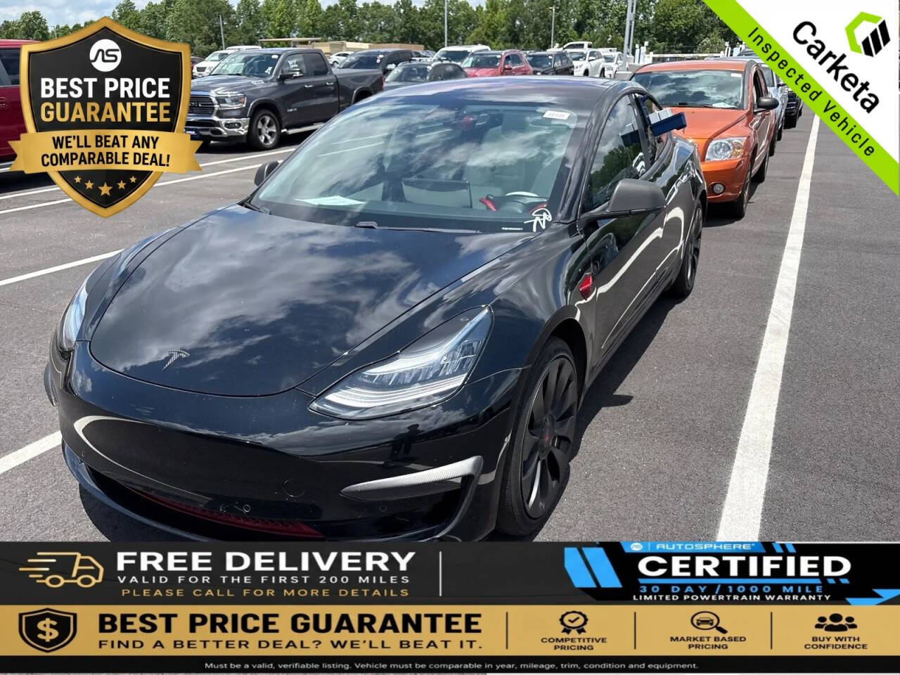Black 2019 Tesla Model 3 Long Range AWD Long Range 4dr Fastback 1