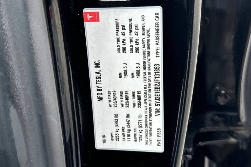 2018 Tesla Model 3 Long Range