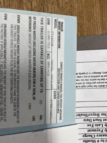 2000 Thor Motor Coach Tt16Cub