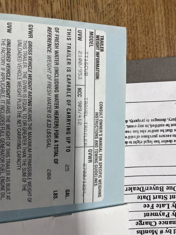 2000 Thor Motor Coach Tt16Cub