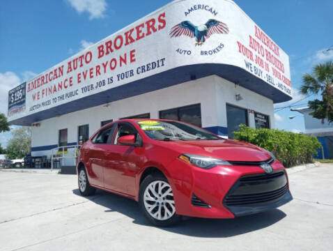 2019 Toyota Corolla for sale at American Auto Brokers in West Palm Beach FL