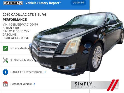 2010 Cadillac CTS for sale at Simply Auto Sales in Palm Beach Gardens FL