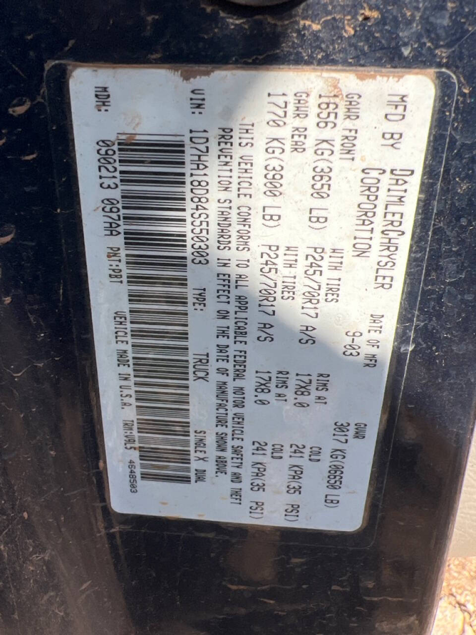 Blue 2004 Dodge Ram 1500 ST 1