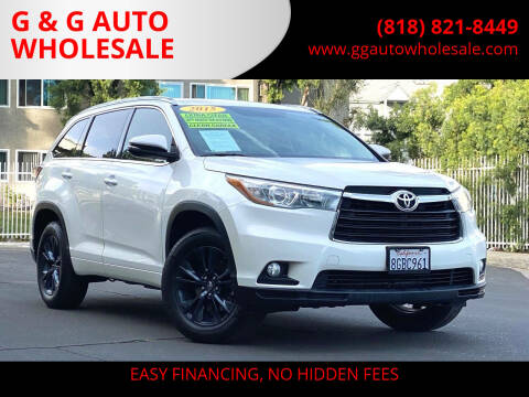 2015 Toyota Highlander for sale at G & G AUTO WHOLESALE in North Hollywood CA