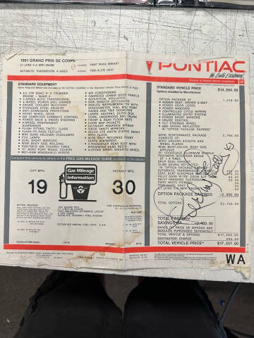 1991 Pontiac Grand Prix SE