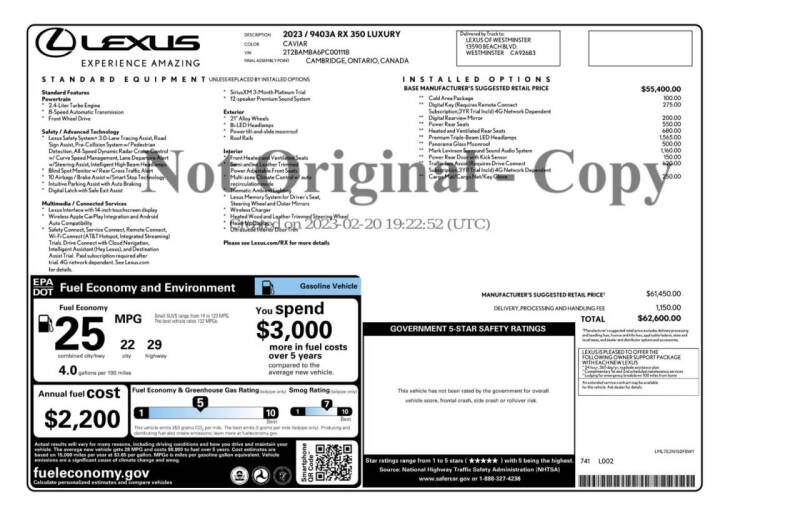 2023 Lexus RX 350 Luxury