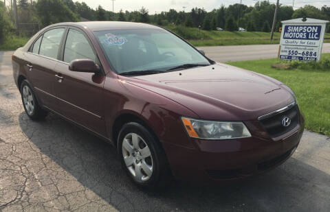 2007 Hyundai Sonata for sale at SIMPSON MOTORS in Youngstown OH