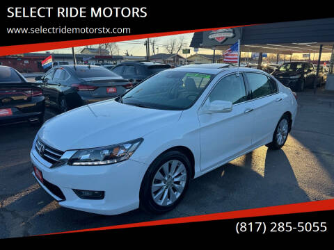 2014 Honda Accord for sale at SELECT RIDE MOTORS in Arlington TX