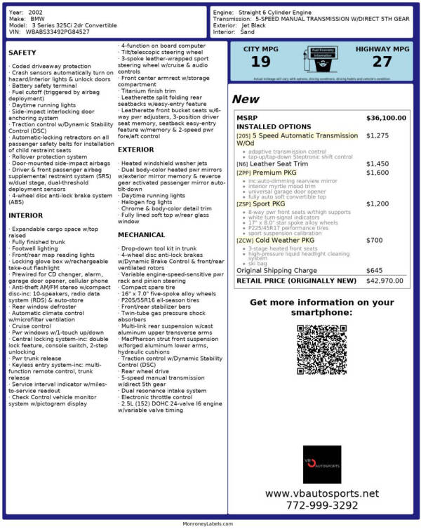 2002 BMW 3 Series 325Ci
