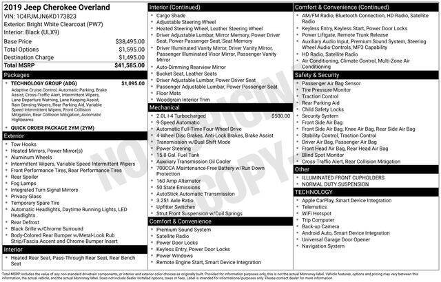 2019 Jeep Cherokee Overland