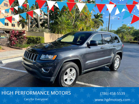 2016 Jeep Grand Cherokee for sale at HIGH PERFORMANCE MOTORS in Hollywood FL