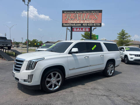 2016 Cadillac Escalade ESV for sale at RAUL'S TRUCK & AUTO SALES, INC in Oklahoma City OK