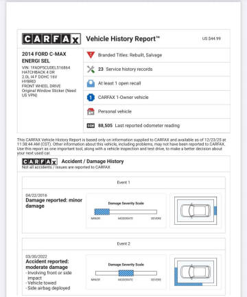 2014 Ford C-MAX Energi SEL