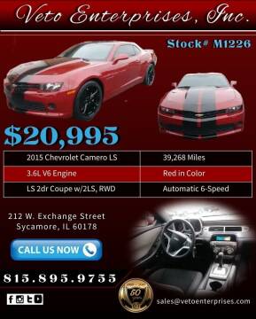 2015 Chevrolet Camaro for sale at Veto Enterprises, Inc. in Sycamore IL