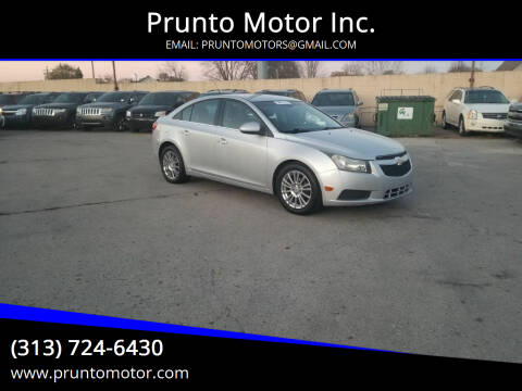 2012 Chevrolet Cruze for sale at Prunto Motor Inc. in Dearborn MI