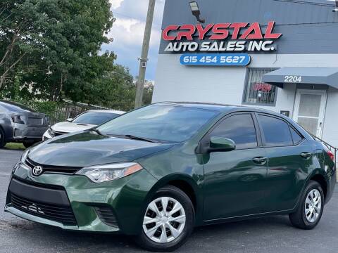 2014 Toyota Corolla for sale at Crystal Auto Sales Inc in Nashville TN