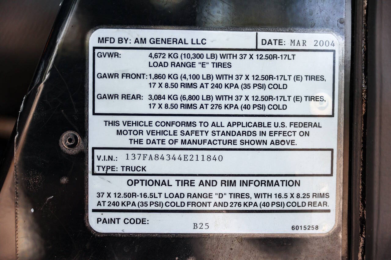2004 HUMMER H1 123