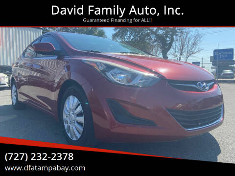 2016 Hyundai Elantra for sale at David Family Auto, Inc. in New Port Richey FL