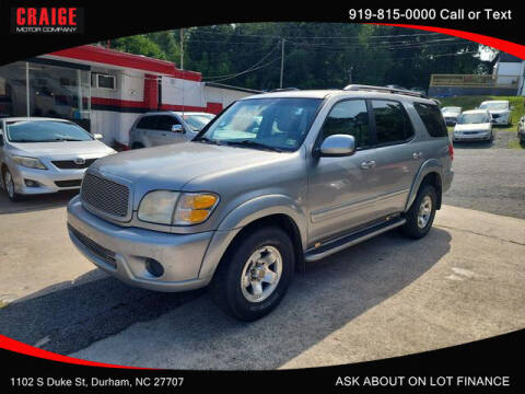 2001 Toyota Sequoia for sale at CRAIGE MOTOR CO in Durham NC