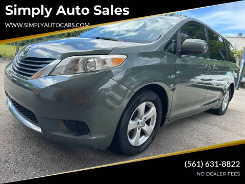 2013 Toyota Sienna for sale at Simply Auto Sales in Palm Beach Gardens FL
